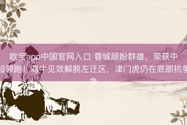 欧宝app中国官网入口 蓉城顾盼群雄，荣获中超领跑！海牛见效解脱左迁区，津门虎仍在底部抗争