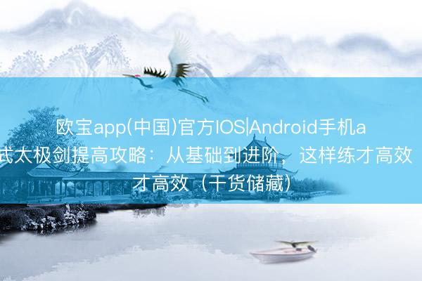 欧宝app(中国)官方IOS|Android手机app下载 陈式太极剑提高攻略：从基础到进阶，这样练才高效（干货储藏）
