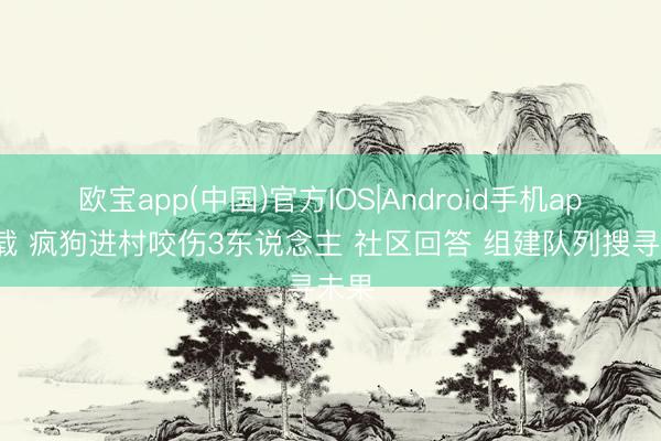 欧宝app(中国)官方IOS|Android手机app下载 疯狗进村咬伤3东说念主 社区回答 组建队列搜寻未果