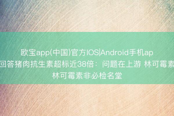 欧宝app(中国)官方IOS|Android手机app下载 双汇回答猪肉抗生素超标近38倍：问题在上游 林可霉素非必检名堂