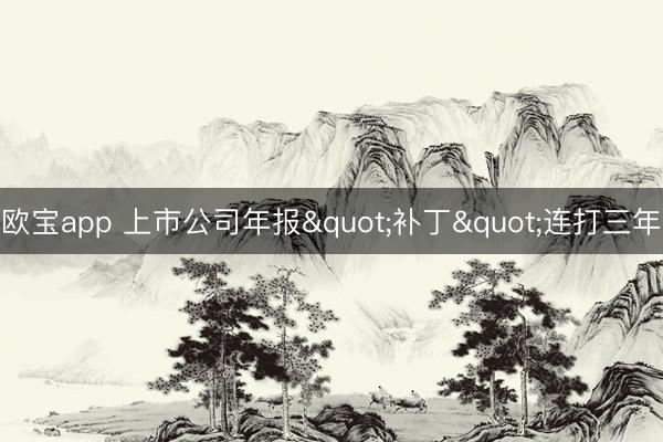 欧宝app 上市公司年报"补丁"连打三年