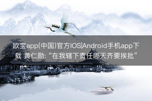 欧宝app(中国)官方IOS|Android手机app下载 黄仁勋: “在我辖下责任哪天齐要挨批”