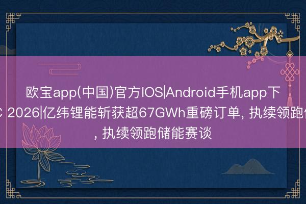欧宝app(中国)官方IOS|Android手机app下载 SNEC 2026|亿纬锂能斩获超67GWh重磅订单, 执续领跑储能赛谈