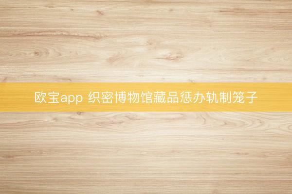 欧宝app 织密博物馆藏品惩办轨制笼子